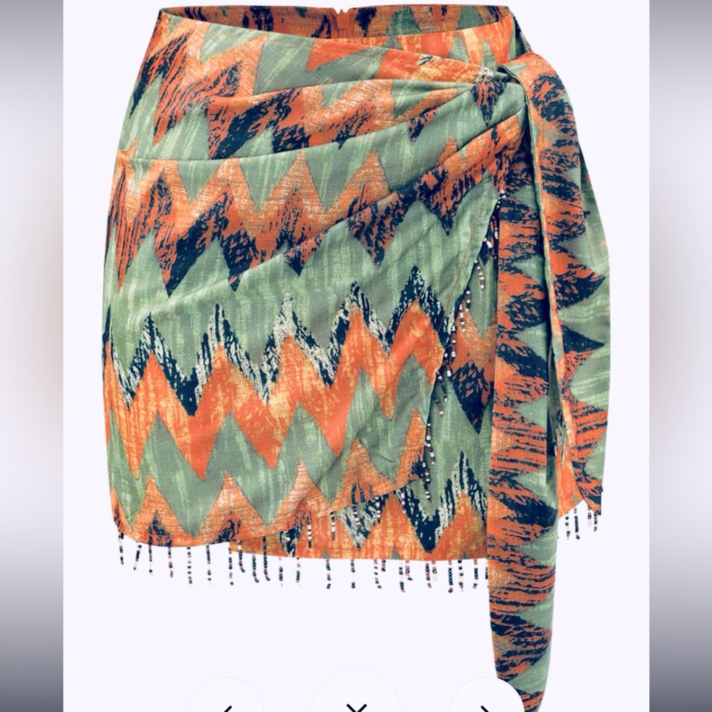 Micas Printed Knot Mini Skirt